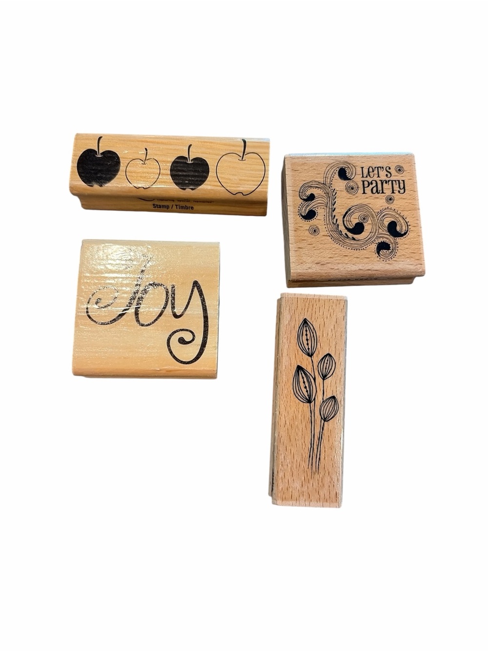 Wooden Stamp Set - Natural Wood Kids Craft Stamps